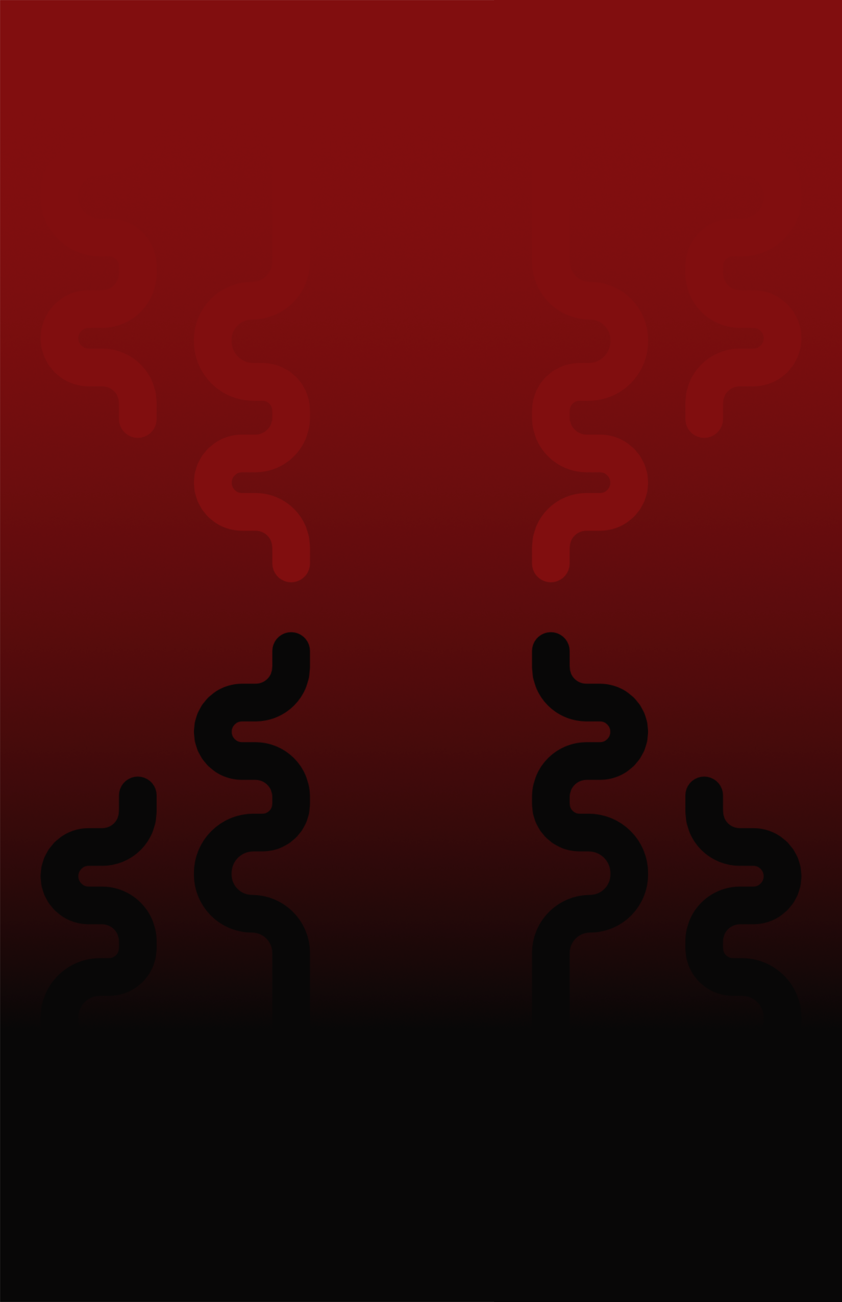A digital illustration depicting a red-to-black gradient, over which red and black tendrils curl.